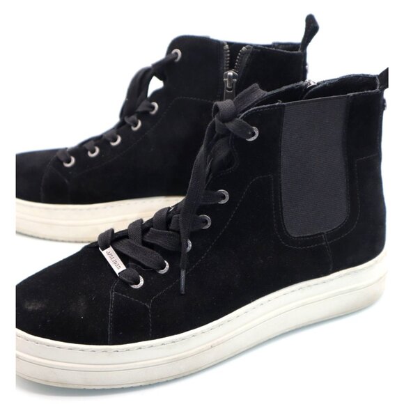 J/Slides Black Suede High Top Sneakers Streetwear Grunge Casual Lifestyle Sz10 - Picture 2 of 7